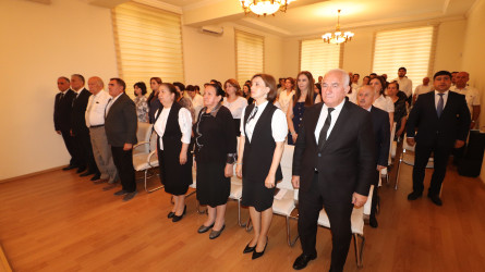 Qazaxda “15 iyun - Milli Qurtuluş Günü Azərbaycanın şanlı dövlətçilik tarixinə qızıl hərflərlə yazılan bir gündür!” mövzusunda tədbir keçirilib