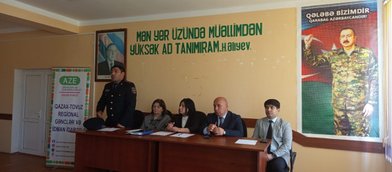 Qazaxda məktəblilərlə maarifləndirici görüş keçirilib