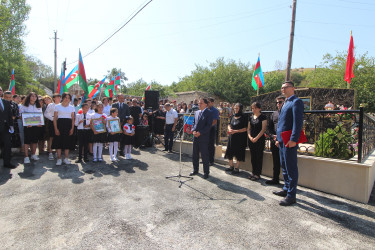 Qazaxda Vətən müharibəsi şəhidinin doğum günündə adını əbədiləşdirən bulaq-abidə kompleksinin açılışı olub