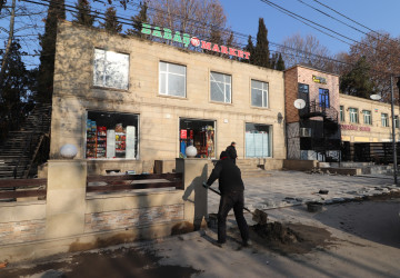 Qazaxın Nəriman Nərimanov yaşayış massivində aparılan abadlıq işlərini əks etdirən - FOTOLAR