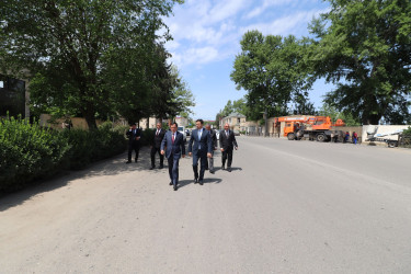 Qazaxda Prezident Administrasiyasının nümayəndəsi və İcra başçısı şəhərin Heydər Əliyev prospektində aparılan abadlıq işləri ilə tanış olublar