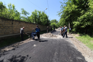 Qazaxda Nəriman Nərimanov yaşayış massivində yeni asfalt örtüyü döşənən məhəllədaxili yollardan - FOTOLAR