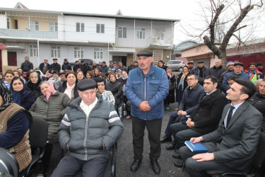 İcra başçısının növbəti səyyar görüşü Qazax şəhəri Nəriman Nərimanov yaşayış massivində yaşayan bina sakinləri ilə olub