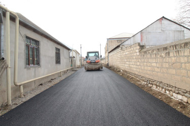 Qazax şəhərində yeni asfalt örtüyü vurulan Yunis Kazımov küçəsindən - FOTOLAR