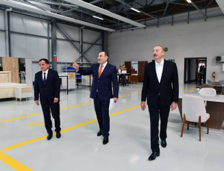 Prezident İlham Əliyev Qazaxda “Venzana” mebel fabrikinin açılışında iştirak edib