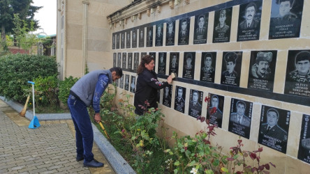 Qazaxda 27 Sentyabr - Anım Günü ərəfəsində şəhidlərin uyuduğu xiyaban və qəbiristanlıqlarda təmizlik işləri aparılıb