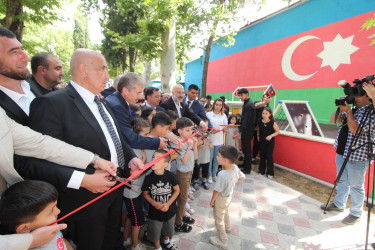 Qazaxda şəhid övladları üçün yaradılmış “Hüsniyə Mutlu” adına oyun və əyləncə parkının açılışı olub