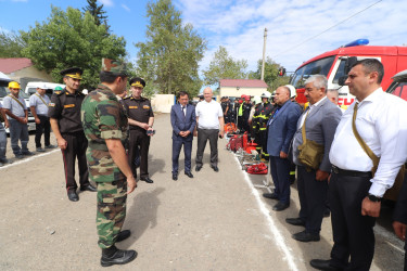 Qazaxda rayon ərazi mülki müdafiə qüvvələri ilə xəbərdarlıq və toplanış üzrə mülki müdafiə məşqi keçirilib 12.09.2025