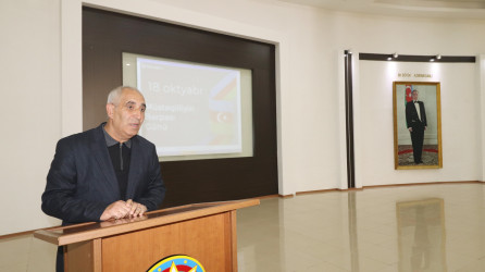 Qazaxda “Müstəqil Azərbaycan dövlətçilik salnaməsinin ən şərəfli səhifələrini yaşayır” mövzusunda tədbir keçirilib 17.10.2025