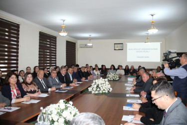 BDU-nun Qazax filialında "Ümummilli Lider Heydər Əliyev Müstəqil Azərbaycan Konstitusiyasının müəllifidir" mövzusunda Respublika Elmi Konfransı keçirilib -28.11.2025
