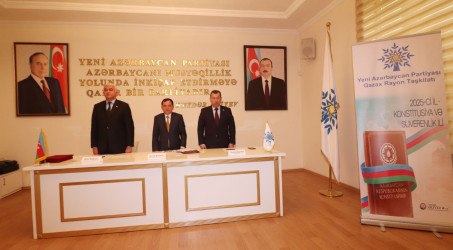 Qazaxda “Ümummilli Lider Heydər Əliyev müstəqil Azərbaycan Konstitusiyasının müəllifidir” mövzusunda elmi-praktik konfrans keçirilib 25.04.2025