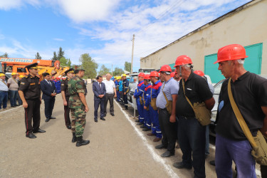 Qazaxda rayon ərazi mülki müdafiə qüvvələri ilə xəbərdarlıq və toplanış üzrə mülki müdafiə məşqi keçirilib 12.09.2025