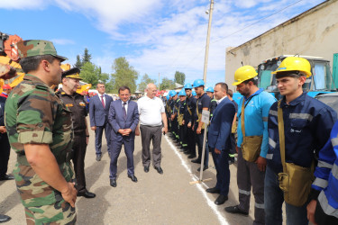 Qazaxda rayon ərazi mülki müdafiə qüvvələri ilə xəbərdarlıq və toplanış üzrə mülki müdafiə məşqi keçirilib 12.09.2025