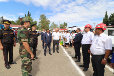 Qazaxda rayon ərazi mülki müdafiə qüvvələri ilə xəbərdarlıq və toplanış üzrə mülki müdafiə məşqi keçirilib 12.09.2025