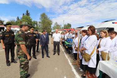 Qazaxda rayon ərazi mülki müdafiə qüvvələri ilə xəbərdarlıq və toplanış üzrə mülki müdafiə məşqi keçirilib 12.09.2025